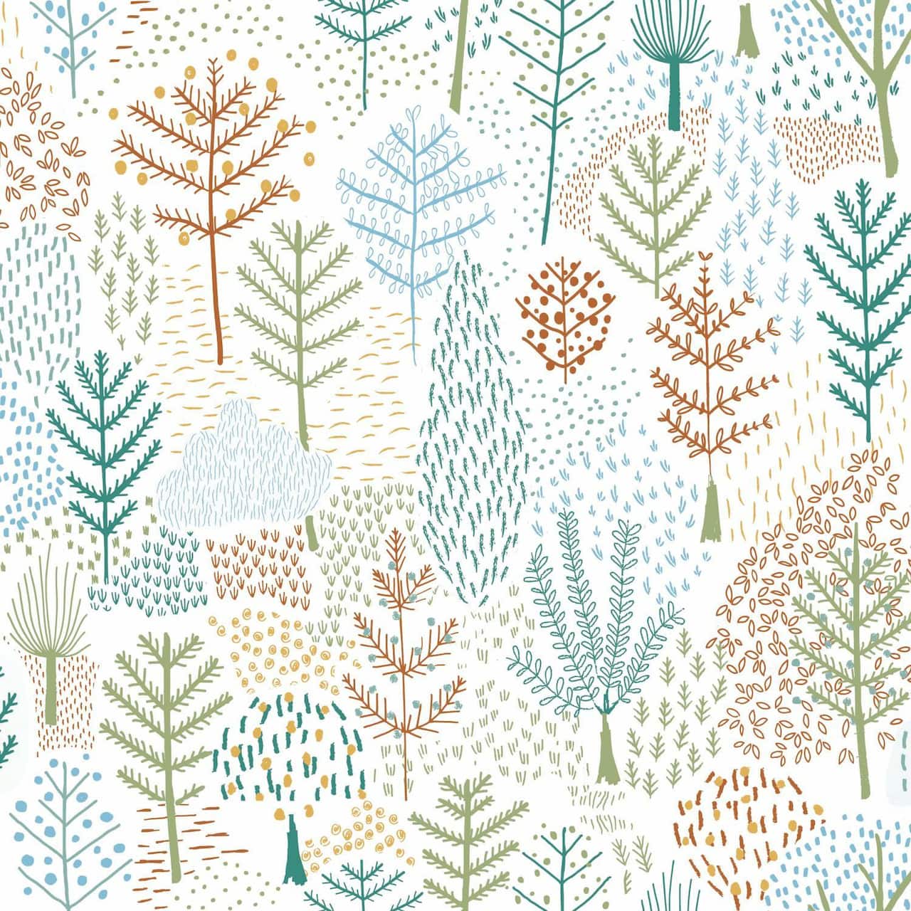 RoomMates Folklore Trees Peel & Stick Wallpaper